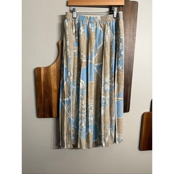 Vintage Alfred Dunner Multicolor Elastic Waist Pleated Midi Skirt Size 10 - Picture 2 of 5